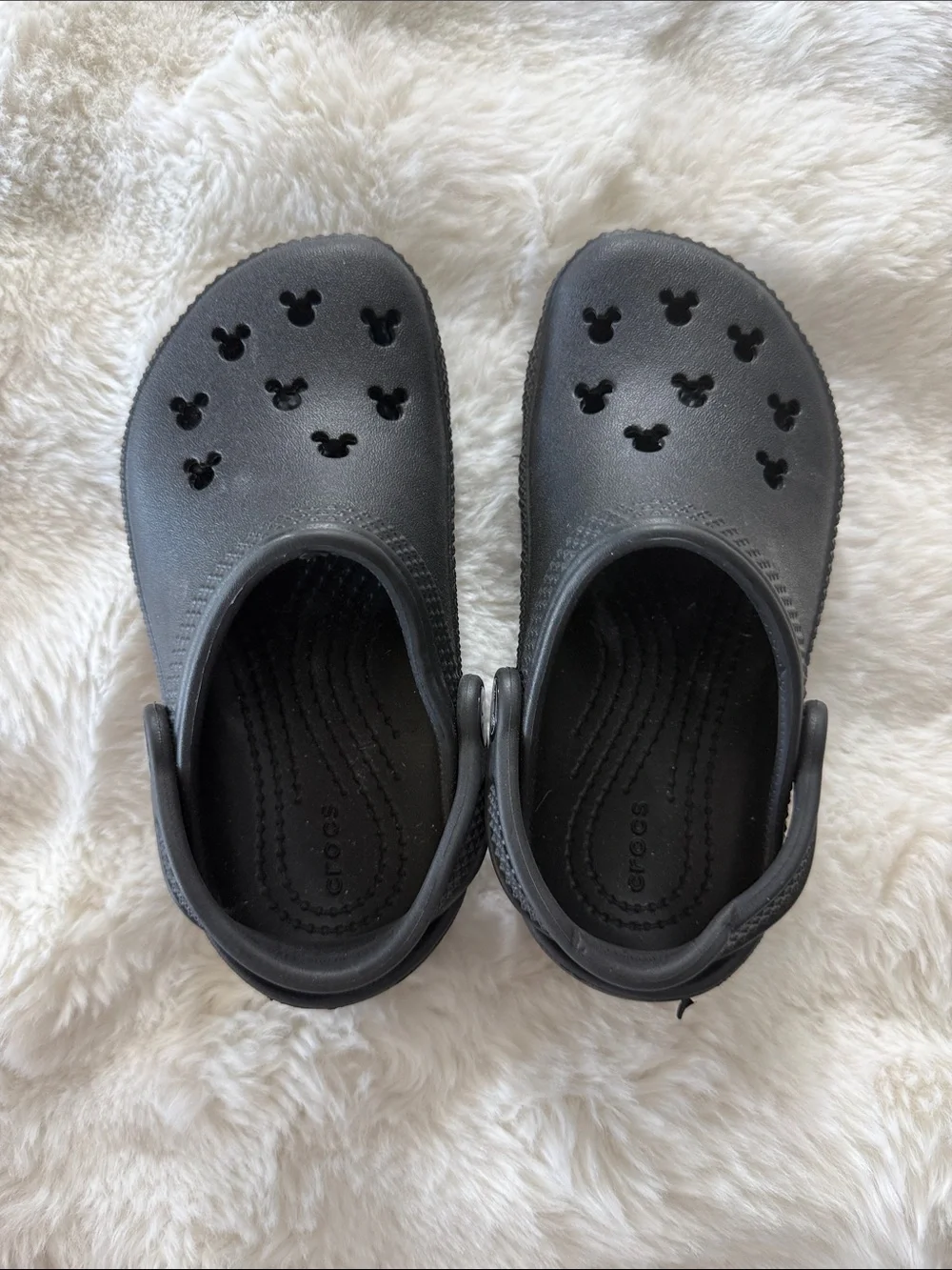 CROCS Disney Parks Mickey Ear Cutout Kids Black Classic Clogs